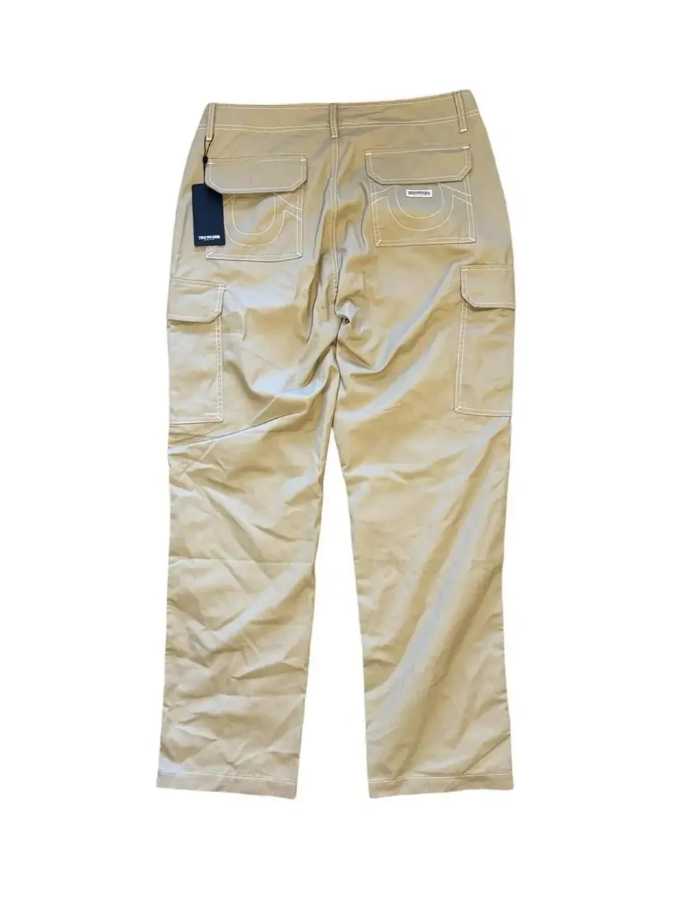True Religion Cargo Pants Straight Leg Travertine Brown Tan Men's Size 34x32 NWT